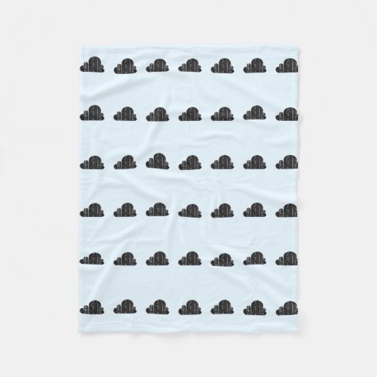 Grey and Blue Cloud Fleece Blanket Deken (Voorkant)