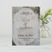 Grey And Brown Elegant Wedding Invitation Kaart (Staand voorkant)
