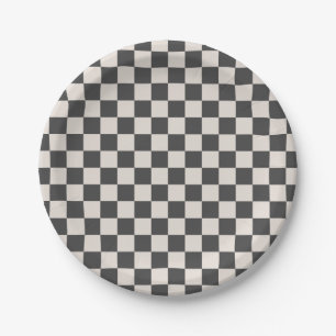 Grey and Cream Checkerboard Party Paper Bord