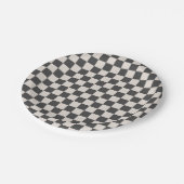 Grey and Cream Checkerboard Party Paper Bord (Gekanteld)