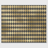 Grey and Gold Foil Diamond Cadeaupapier (Vlak)