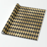 Grey and Gold Foil Diamond Cadeaupapier<br><div class="desc">Grijze en gouddiamanten patronen verpakkingspapier.</div>