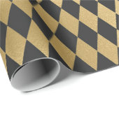 Grey and Gold Foil Diamond Cadeaupapier (Rol Hoek)