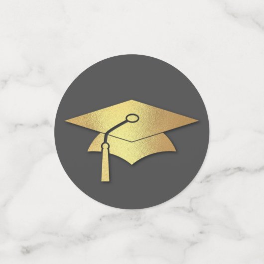 Grey and Gold Graduation Confetti (Kleine voorkant)