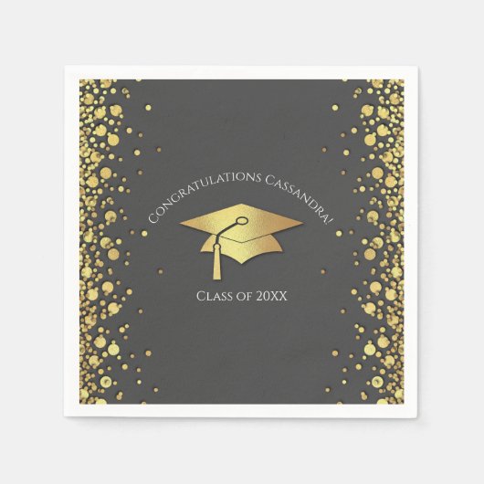 Grey and Gold Graduation Servet (Voorkant)