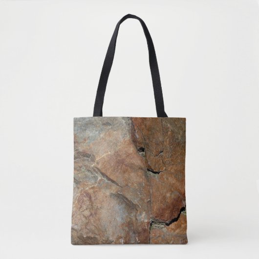 Grey and Gold Granite Rock Natuur Canvas tas (Voorkant)