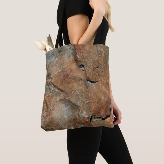 Grey and Gold Granite Rock Natuur Canvas tas (Dichtbij)
