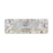 Grey and Gold Marble Agate Elegant Return Address Etiket (Voorkant)