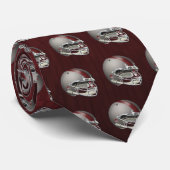 Grey and Maroon Football Helmet Stropdas (Opgerold)