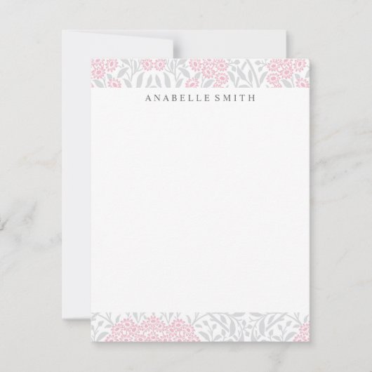 Grey and Pink Floral Damask Pattern (Voorkant)