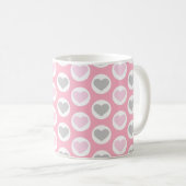 Grey and Pink Hearts Coffee Cup Valentine's Mug Koffiemok (Voorkant rechts)