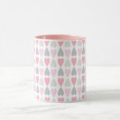 Grey and Pink Hearts Coffee Cup Valentine's Mug Mok (Midden)