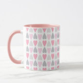Grey and Pink Hearts Coffee Cup Valentine's Mug Mok (Links)