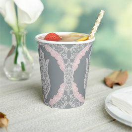 Grey and pink patterns AI art  Papieren Bekers