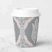 Grey and pink patterns AI art  Papieren Bekers (Achterkant)