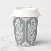 Grey and pink patterns AI art  Papieren Bekers (Rechts)