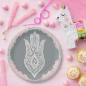 Grey and pink patterns AI art  Papieren Bordje (Feest)