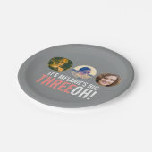 Grey and roze 30th THREEOH! Fotoverjaardag Papieren Bordje (Gekanteld)