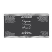 Grey and Silver Cosmetics Dropper Bottle Label (Voorkant)