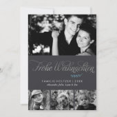 Grey and Silver Frohe Weihnachten Foto Feestdagenkaart (Voorkant)