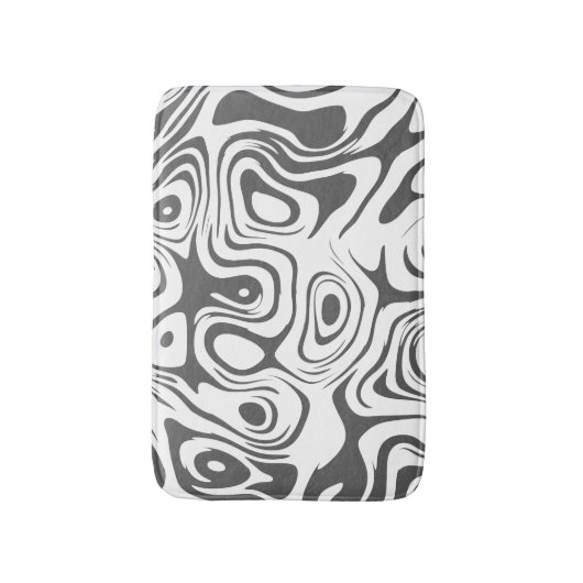 Grey and White Abstract Swirly Pattern Badmat (Voorkant Verticaal)