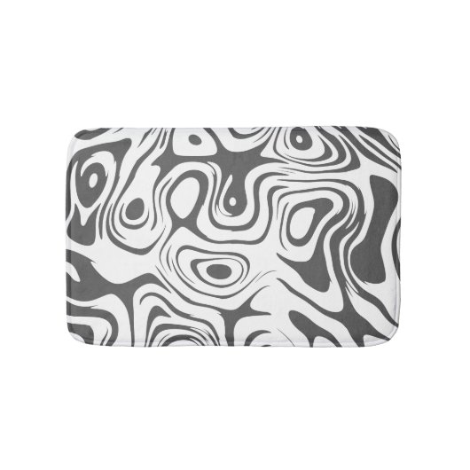 Grey and White Abstract Swirly Pattern Badmat (Voorkant)
