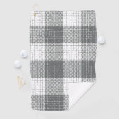 Grey and White Checkered Crosshatch Plaid Golfhanddoek (Insitu)