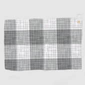 Grey and White Checkered Crosshatch Plaid Golfhanddoek (Horizontaal)