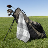 Grey and White Checkered Crosshatch Plaid Golfhanddoek (Groen)