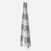 Grey and White Checkered Crosshatch Plaid  Stropdas (Achterkant)