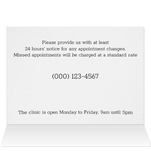 Grey and white dentist appoint book (Binnen Horizontaal (Boven))