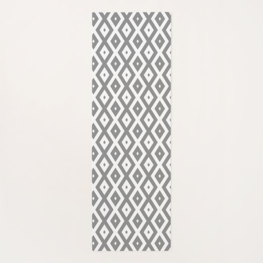 Grey and white diamond pattern yogamat (Achterkant)