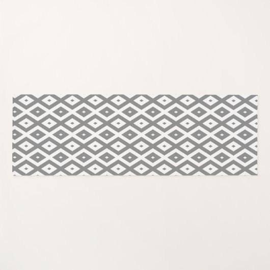 Grey and white diamond pattern yogamat (Voorkant (horizontaal))