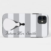 Grey and White Future Mrs Bride om te worden Case-Mate iPhone Case (Achterkant (horizontaal))