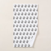 Grey and White Hand Print Pattern Handdoek (Handdoek)