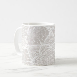 Grey and White Mandala - Loergann in Lynx Koffiemok