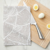 Grey and White Mandala - Loergann in Lynx Theedoek (Quarter Fold)