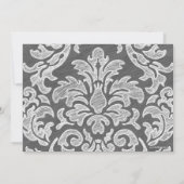 Grey and White Modern Damask Vrijgezellenfeest Par Kaart (Achterkant)