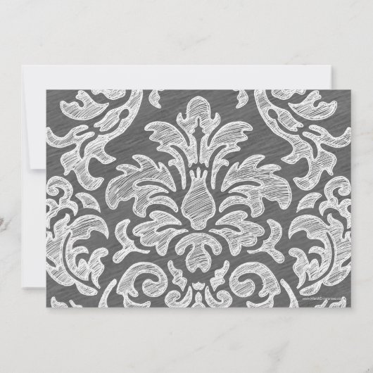 Grey and White Modern Damask Vrijgezellenfeest Par Kaart (Achterkant)