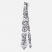 Grey and White Patterned Necktie Stropdas (Voorkant)