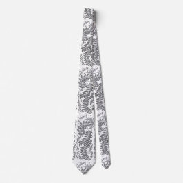 Grey and White Patterned Necktie Stropdas
