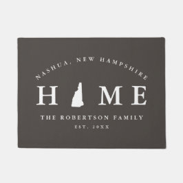 Grey and White State of New Hampshire Map Mat