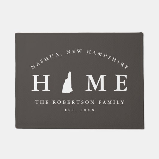 Grey and White State of New Hampshire Map Mat (Voorkant)