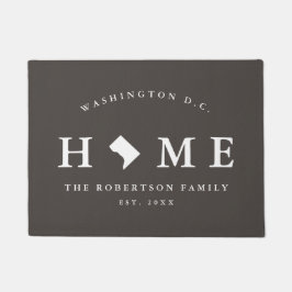 Grey and White Washington D.C. Map Mat, Doormat Deurmat