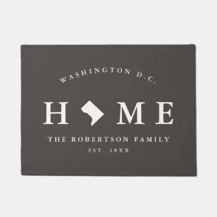 Grey and White Washington D.C. Map Mat, Doormat Deurmat