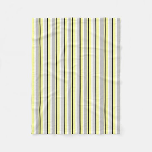 Grey and Yellow Stripes Fleece Deken (Voorkant)