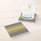 Grey and Yellow Stylish Coaster Glazen Onderzetter (Schuin)