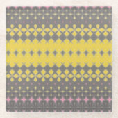 Grey and Yellow Stylish Coaster Glazen Onderzetter (Voorkant)