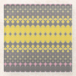 Grey and Yellow Stylish Coaster Glazen Onderzetter