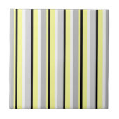 Grey and Yellow Stylish Striped Tegeltje (Voorkant)